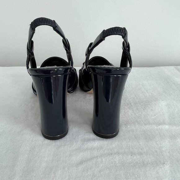 New Classic KL Paris Navy Blue Patent Leather Size 7.5 - Picture 6 of 7
